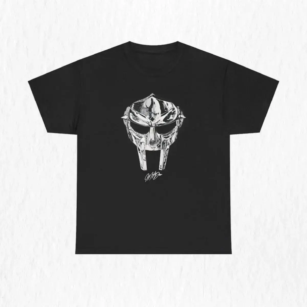 MF DOOM Vintage Tee Hip Hop Graphic Tee With Metal Face Design Trendy Rap Shirt For Teens And Veteran Rap Fans BK-525