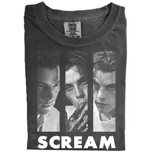 Comfort Color Scream Billy Loomis Horror Movie Aesthetic Comfort Color Tee 90s Slasher Graphic Ring Spun Cotton Casual Soft Washed T-Shirt Trendy Tops