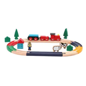 Omni Wooden Toys 964015 Decorate Your Own Train Set - 23 Piece