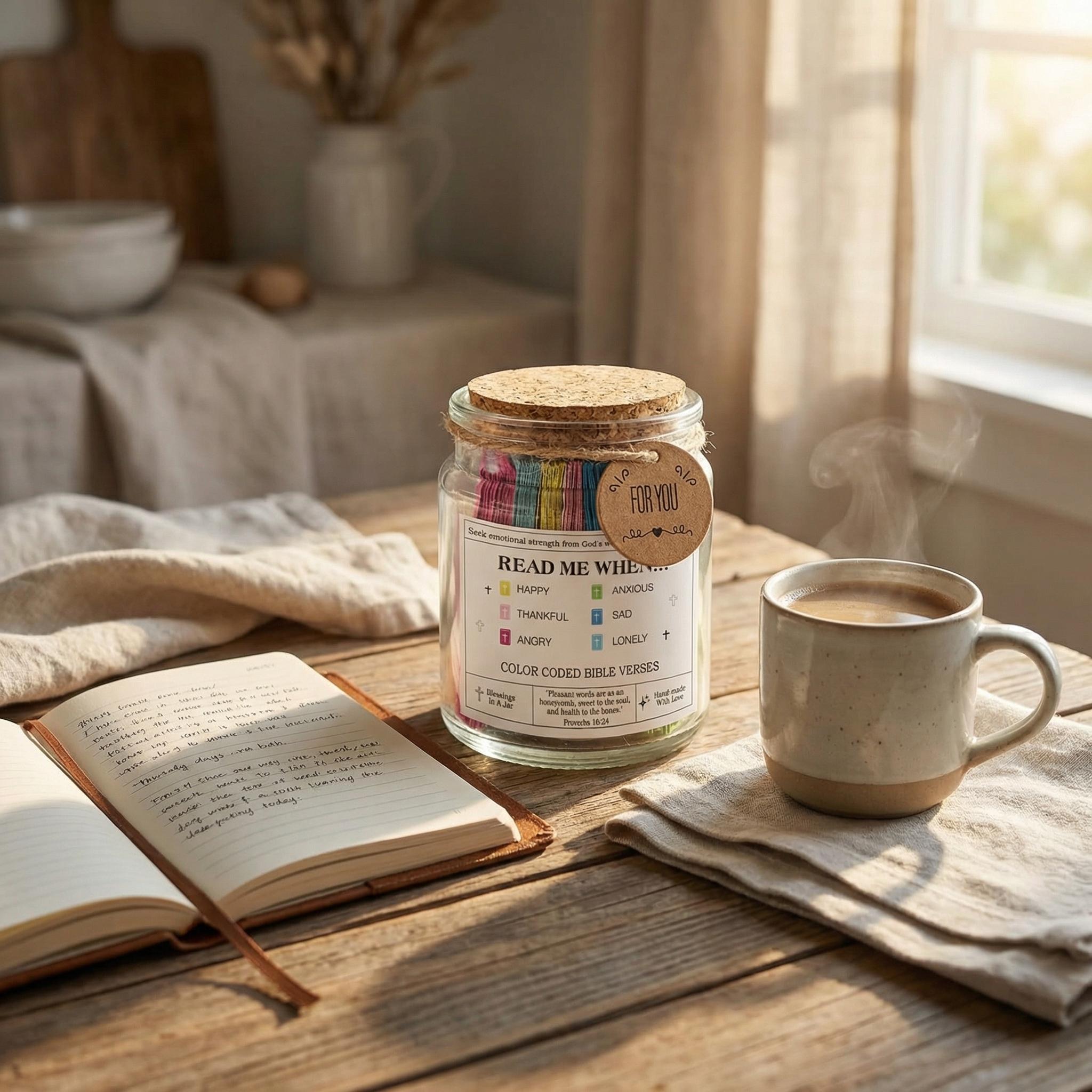 Bible Verse Jar: Read Me When You Open the Jar—A Mother’s Day Gift. Daily Encouragement, Inspirational Prayers, and Reflections. A Graduation Gift for Her. A Gift from a Daughter to Her Mom. Christian Gifts for Women