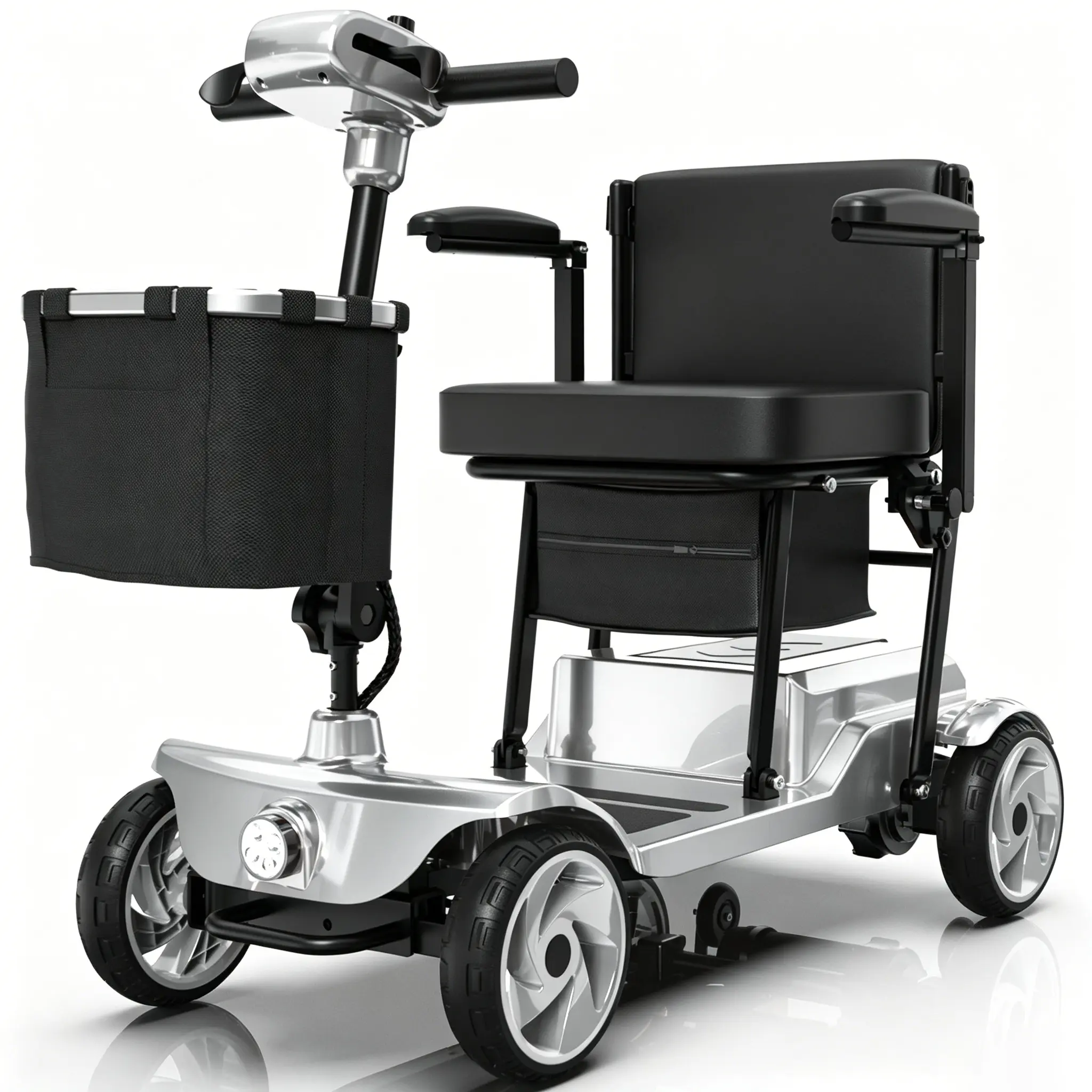 4 Wheel Mobility Scooter for Seniors - Elderly Mobility Solutions with 15-mi Max Range, Included Charger, Storage Basket and Keys
