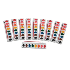 8" Bulk 50 Pc. Watercolor Tray Refill Pack - 8 Colors Per Tray