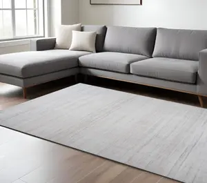 HomeRoots 530525 7 x 10 ft. Abstract Rectangle Area Rug, Beige