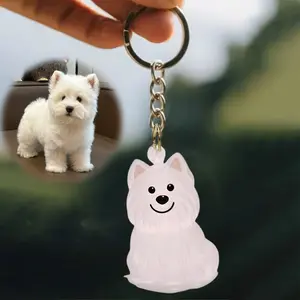 Personalized Dog Fur Keepsake Memory Capsule Keychain - Custom Transparent Acrylic Organizer Pendant, Scratch-Resistant Keyring, Large Glitter Storage Box for Pet Lovers