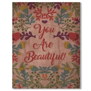 Spitfire Girl You Are Beautiful Wood Folding Card
