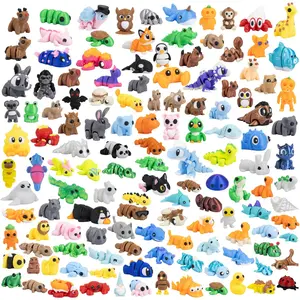 Sturdy and durable pocket pets - cute 3D printed movable mini animal dolls, 20/40/60PCS, flexible and collectible, desktop or bookshelf decoration, stress-relieving ornaments, suitable for road trips or party gift bags, movable action toys.3D Printing.
