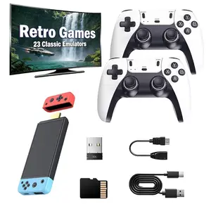 M68 Retro Game Console with Classic Games, Dual Wireless Controllers & Portable Emulator, Childhood Classic Game Stick Usb