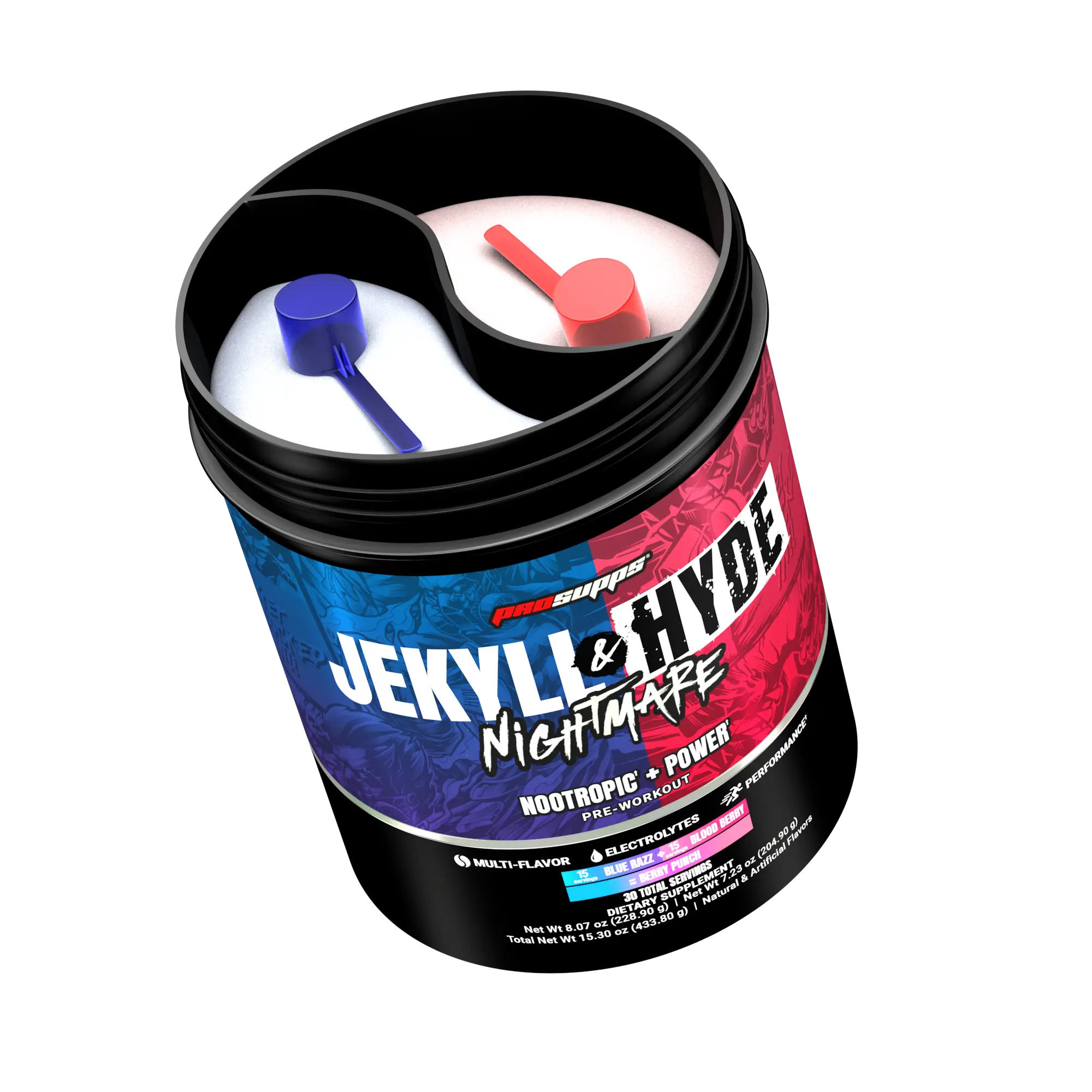 ProSupps Jekyll & Hyde Nightmare Dual Tub ProSupps Mr. Hyde Nightmare Pre Workout Powder with Caffeine & Stim-Free - Preworkout for Intense Energy, Mental Focus & Performance - Gym & Fitness Supplements
