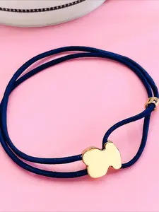 10 colors available, elastic cord hand-woven bracelet, vacuum electroplated golden bear bracelet, titanium steel cross-border best-selling women’s fashion bracelet, Adjustable Bracelet
