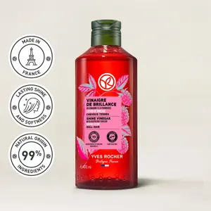 Yves Rocher Hair Shine Vinegar 400ml Hydrating Vinegar Finishing Rinse for Haircare and Cleansing