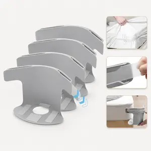 Lock Sheet Holders Set of 4, Heavy Duty Bed Sheet Holders with Fitted Sheet Straps, Keep Sheets Firm & Tight, Corner Fitted for All Mattress Sizes Bedsheet Clip Durable Bedding Accessories