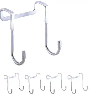 5pcs Heavy-Duty S-Shaped Metal Hooks, No-Drill Multipurpose Hanging Hooks, Strong Load Capacity, for Kitchen, Dorm, Door, Wardrobe, Shoe Cabinet