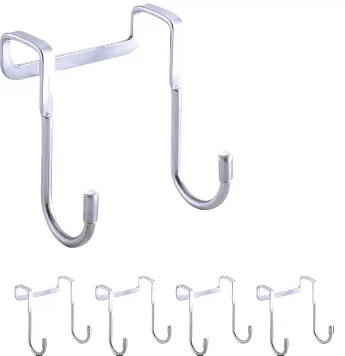 5pcs Heavy-Duty S-Shaped Metal Hooks, No-Drill Multipurpose Hanging Hooks, Strong Load Capacity, for Kitchen, Dorm, Door, Wardrobe, Shoe Cabinet