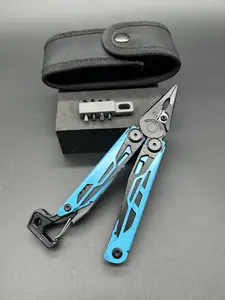 23-in-1 Multitool  SKY-BLUE - 5Cr15 & 3Cr13 Stainless Steel Construction | Heavy-Duty Pliers, Knife, Bottle Opener, Screwdrivers | for Survival, Camping, Hiking (Nylon Sheath Included)