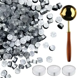 420 Pcs Vintage Wax Sealing Beads for Wax Seal Stamp, Antique Decor for Wedding Invitations, Envelope, Letters, DIY Crafts Gift Wrap (Silver A)