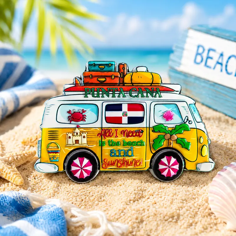 Durable Resin Punta Cana Dominican Republic Decorative Fridge Magnets - Personalized Art Theme Sticker, Pouch-Included Magnetic Refrigerator Decor, Collectibles Souvenir Gift for Kitchen Indoor Keepsake