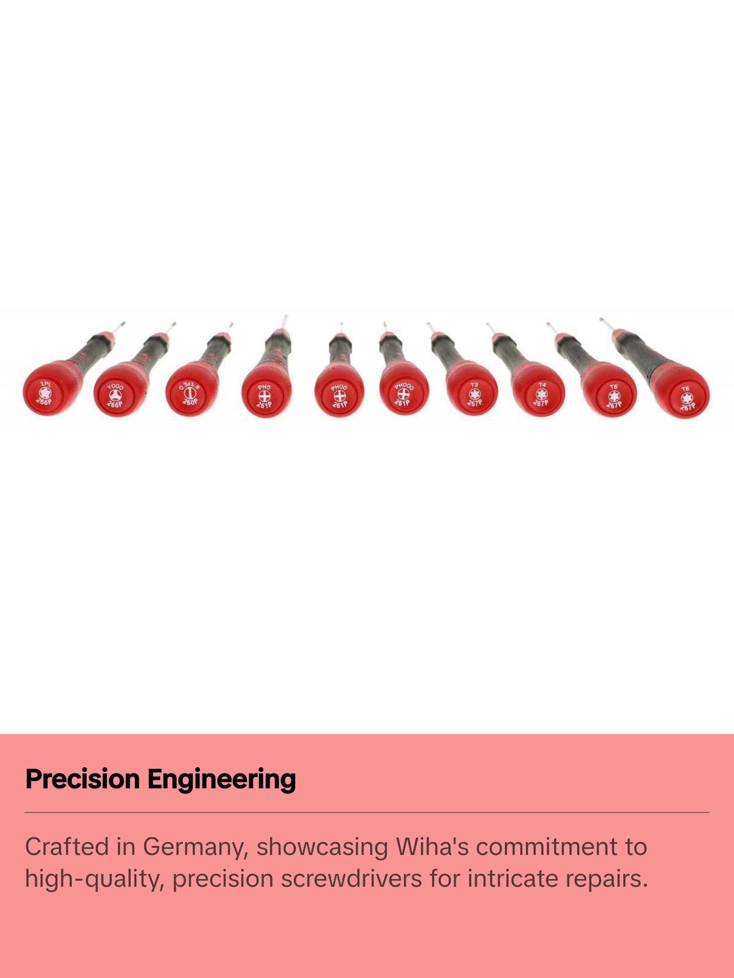 Wiha Tools 26198 PicoFinish Precision Screwdrivers Phone Repair Set, 11 Pc.