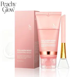 Collagen Night Wrapping Mask (2.53 fl oz), Peel-off Night Mask With Applicator, Deeply Nourish &Moisturize & Firm Skin,Natural Ingredients Gentle On Skin