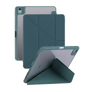 Suitable for iPad Acrylic Y-Fold Protective Case Pro 11 Pen Slot High Transparency Anti-Bend Leather Case iPad 10th Generation