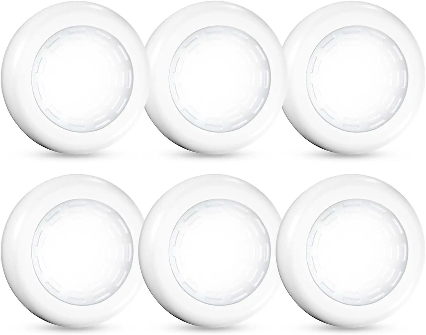 6 Pack Tap Light Push Lights, Battery Powered Puck Lights with Self-Adhesive Backing, Wireless LED Cabinet Lights for Closet, Kitchen, Bedroom, RV & Home