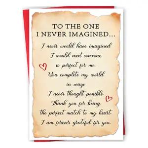 1PC Happy Valentine’s Day Card for Him Her, Romantic Valentines Day Card for Husband Wife Boyfriend Girlfriend, Sweet Anniversary Card Gifts for Men Women, Greeting Card