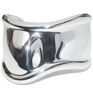 Pre-owned Tiffany & Co. Sterling Silver 925 (Ag925) Small Leather Goods Bone Cuff 925 Silver Bangle