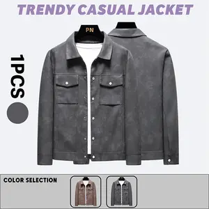 New Fashion Lapel Single Breasted Jacket Men Trendy Streetwear Thicken Coats
