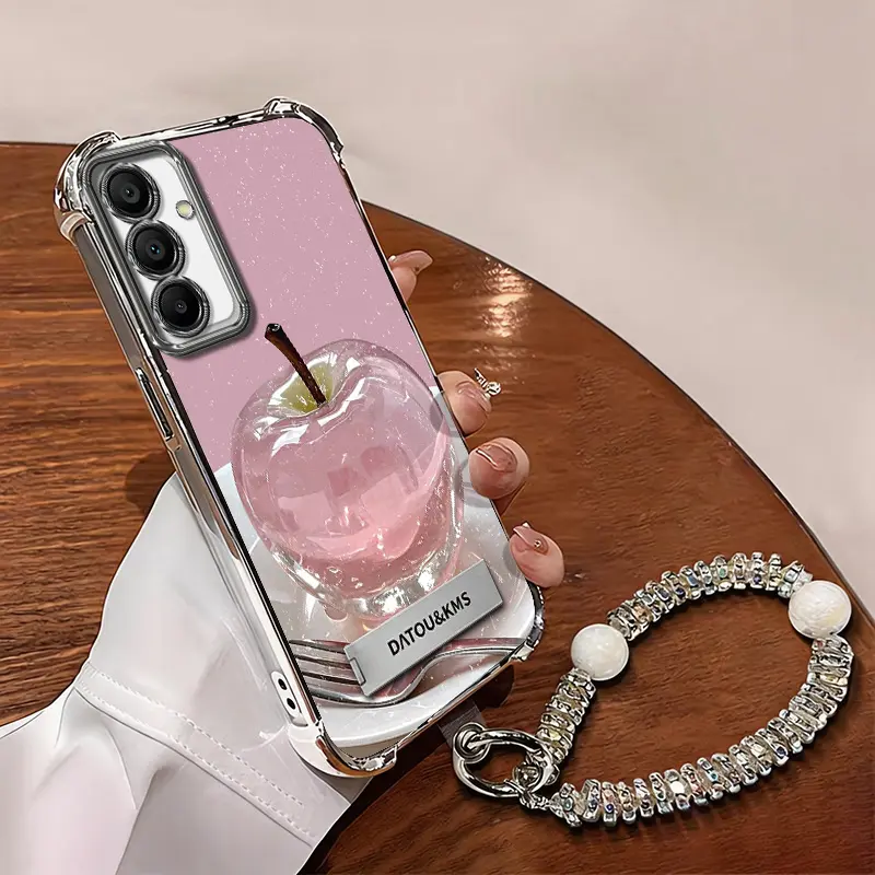 Suitable for [Galaxy A15] Latest high-end phone case,Features a Cute Pink Apple Print Design—Soft TPU and Reinforced Silicone Case.YM99