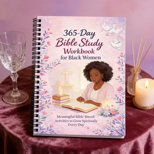Premium Spiral Bible Study Workbook for Black Women – 365 Days of Guided Scripture Study, Devotional Activities & Prayer Journaling, Durable Binding & Heartwarming Artwork, Perfect for Personal Worship, Church Groups & Long-Term Spiritual Growth