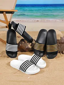 Large Size Men's Indoor Home Slippers, Soft Comfortable Bath Slippers, Eva Flat Sole Outdoor Beach Sandals, Summer Casual Shoes