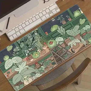 Cute Frog Family Desk Mat 31.5"x11.8" | XL Anti-Slip Gaming Mouse Pad for PC Setup & TCG Playmat