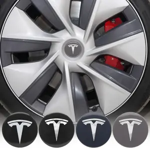 4pcs 56mm Car Hub Cap Center Cap Logo High Quality Sticker Car Sticker Car Accessories For Tesla Model 3 Mode S X Model Y Juniper Roadster SpaceX