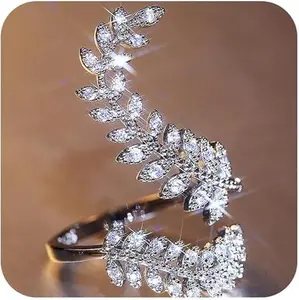 .Silver Infinity Olive Leaf Openwork Ring—a stylish piece of women’s jewelry perfect for weddings and engagement parties. This elegant, lustrous ring resists tarnishing and is ideal for anniversaries and everyday wear.