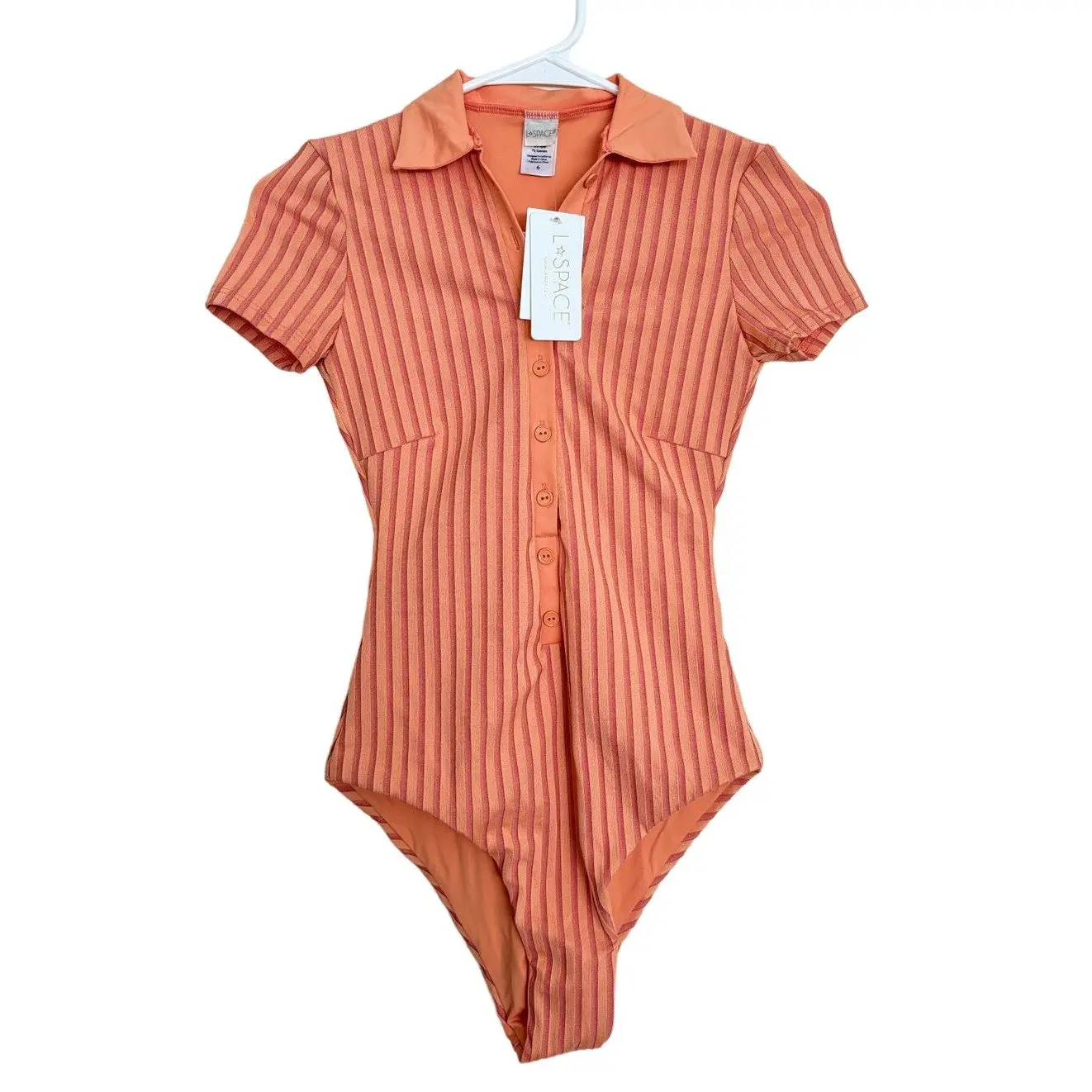 L SPACE Kaia One Piece Swimsuit - Orange - Size 6