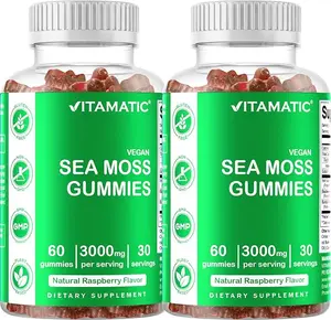 2 Pack Irish Sea Moss Gummies - 3000 mg - 60 Vegan Gummies - Made with Bladderwrack & Burdock Root - Seamoss Supplement for Thyroid, Energy, Immune Support
