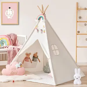 Tiny Land® Teepee Tent for Kids with Mat – Indoor Play Tent with Floor Mat