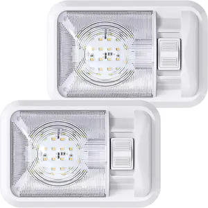 2 Pack 12V RV Ceiling Dome Light RV Interior Lighting for Trailer Camper with , Single Dome 300LM ( White 4000-4500K, 2-Pack)