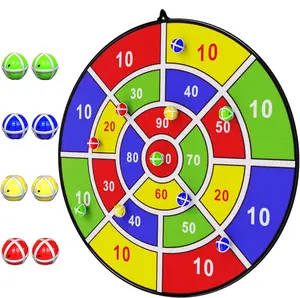 Large Dartboard with Sticky Balls and Darts 26 Inches Diameter Indoor Outdoor Sports Fun Party Game Toy for Kids Adults Safe Durable Educational Gift