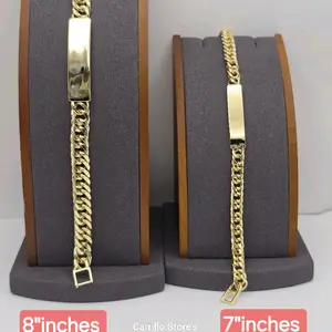 Couple's  bracelets set gold-plated ID STYLE 7"inches 8"inches fashion design perfect gift engraving available