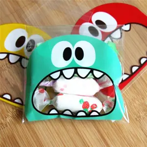 50count Cute Cartoon Monster Cookie Candy Self-Adhesive Plastic Bags For Biscuits Snack Baking Package Supplies Christmas Decor