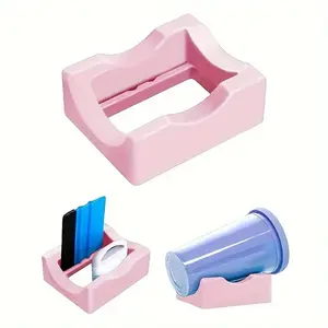 Cup Holder, 1 Set Including 1 Count Durable Silicone Cup Holder & 1 Count Scraper, Drinkware Accessories for Home Kitchen, Drink Holders