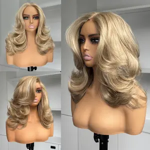 [Choppy Layers] Detroit Layers SummerVibes Beginher Hair 18 inches Heat Resistance 200% Density Butterfly Cut Middle Part 4x4x1 T-Part Lace Synthetic Wear Go Beginner Pre Cut Glueless Wigs Red Color Blonde Wig Gray Color Brown Color