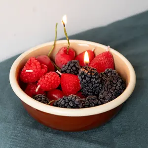 Mixed Berry Beeswax Birthday Candles Handcrafted in Los Angeles Real Fruit Shaped Candles for Special Days Decoration
