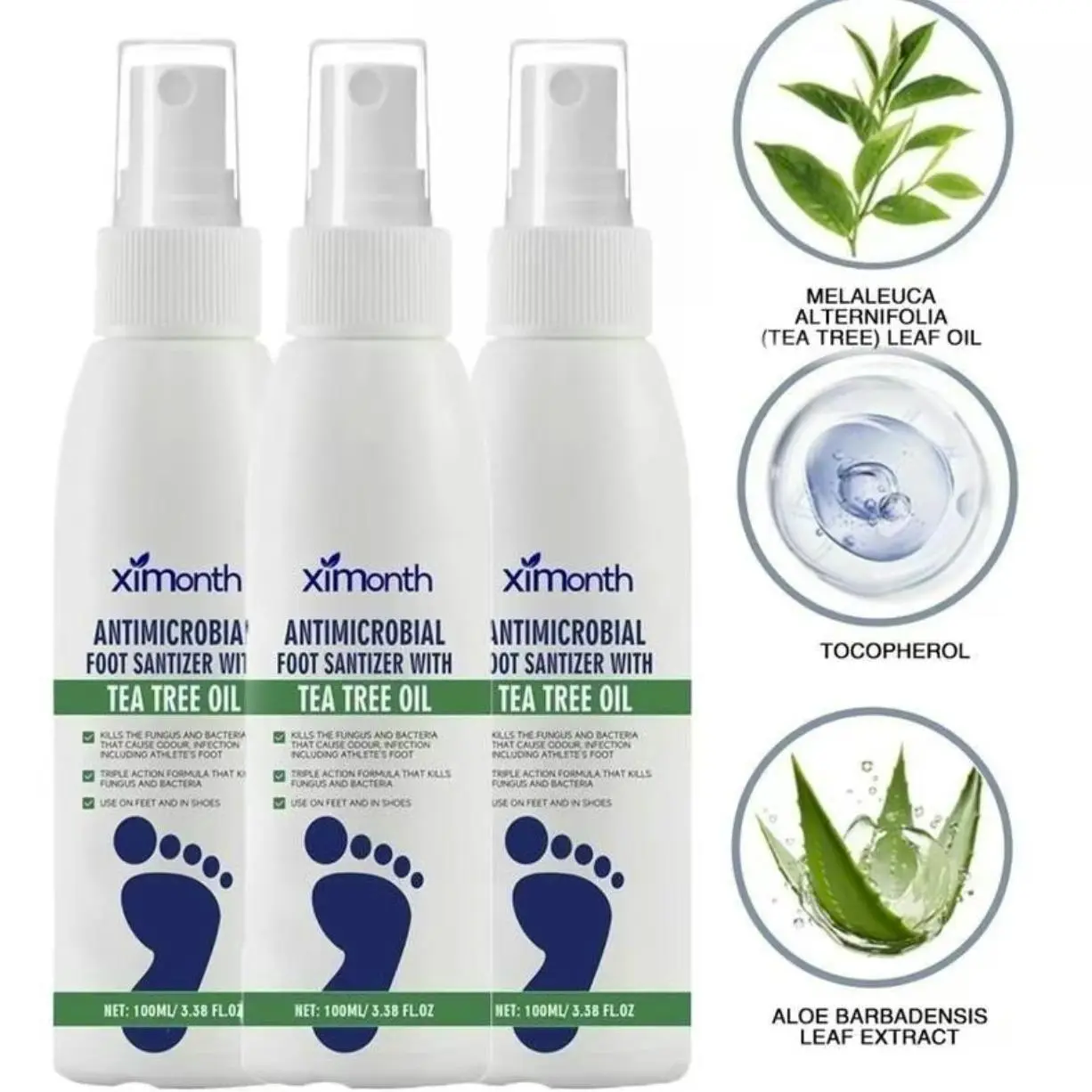 Foot Care Liquid, Moisturizing Treeoil for Foot Care, Foot Care Spray for Women & Men, Foot Care Product for Daily Use, Christmas Gift Ginger Essential Oil Nail Treatment Antibacterial