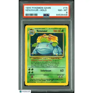 1999 Pokemon—Venusaur #15 Base Set—Rare Holo PSA 8