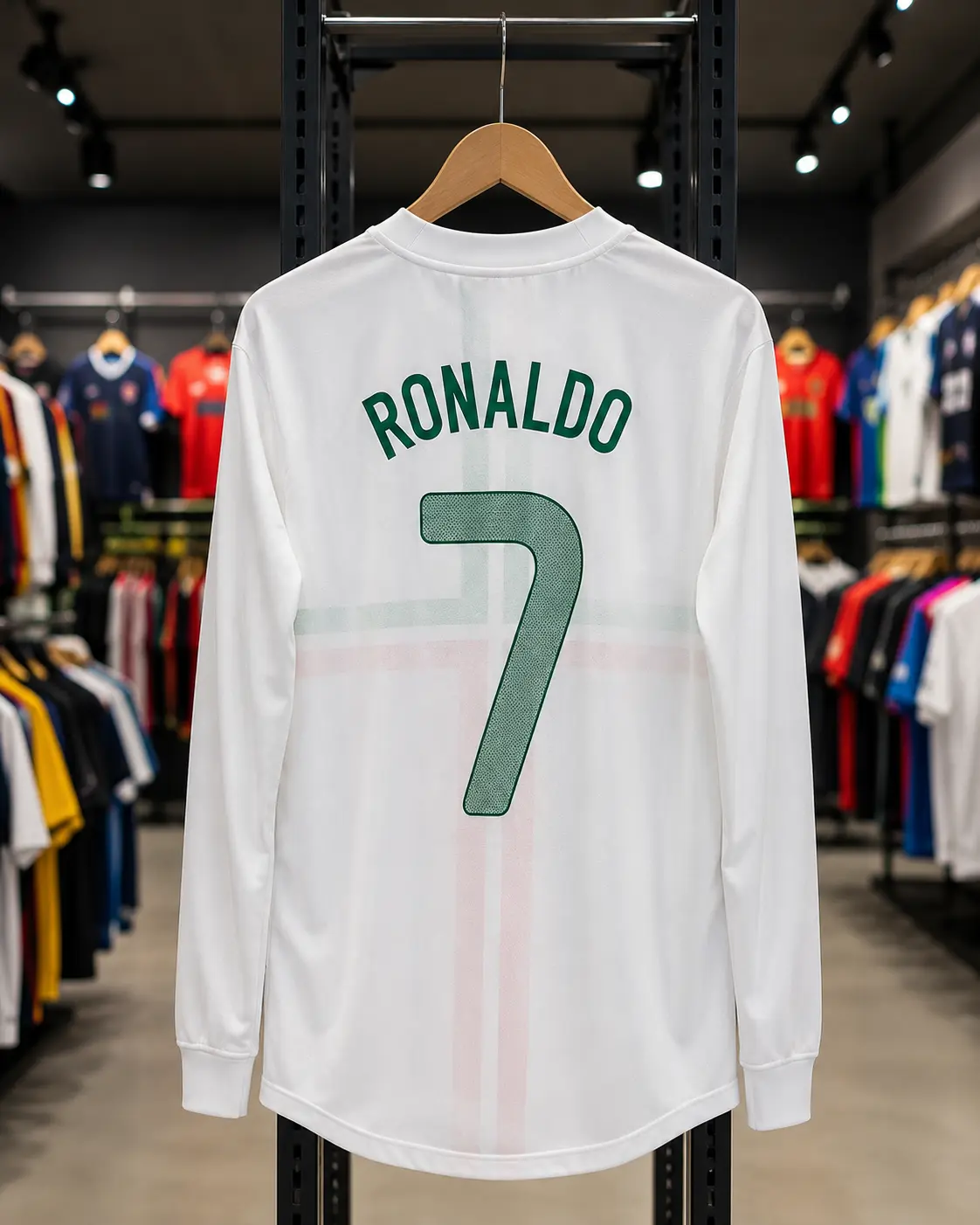 CR7 7 EURO 2012 Retro Long Sleeve Soccer Jersey, Classic Football Fan Shirt, Adult S-5XL, Breathable Match Style