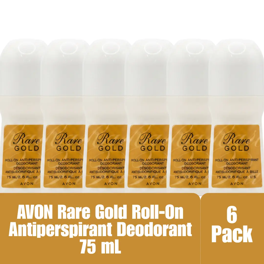 Avon Rare Gold Roll-On Antiperspirant Deodorant 75mL/2.6 fl oz 6-Pack