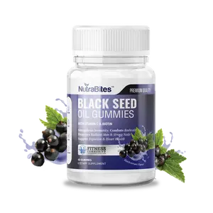 NutraBites Black Seed Oil Gummies with Nigella Sativa for Immune Support Digestive & Skin Health Cold-Pressed Vegan Supplement 1000mg Per Serving - Healthcare