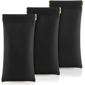 3 pack leather eyewear case PU soft sunglasses bag squeeze top portable lightweight eyewear case for men and women