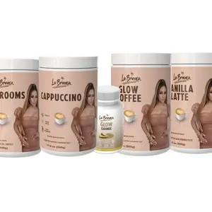 BUNDLE  1.MUSHROOM 1.CAPPUCCINO 1.GLOW COllAGEN 1.VANILLA LATTE.CLEANSE
